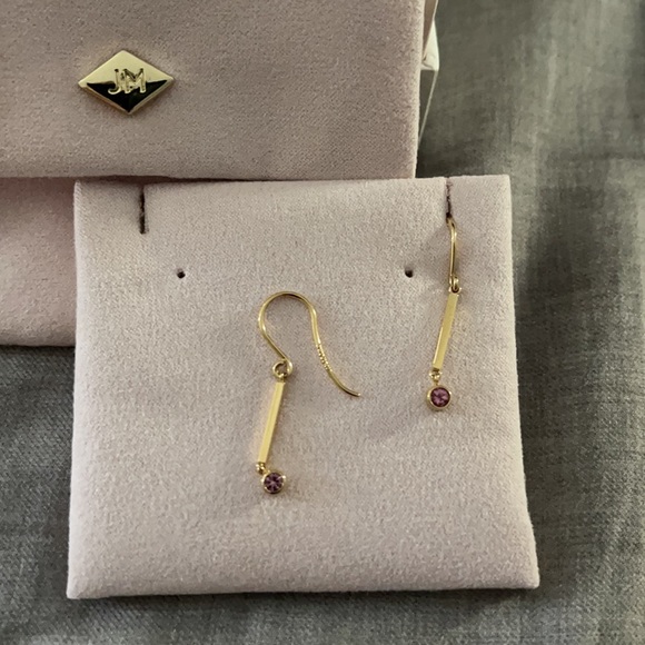 Gorgeous 14kt yellow gold pink sapphire earrings - Picture 2 of 2